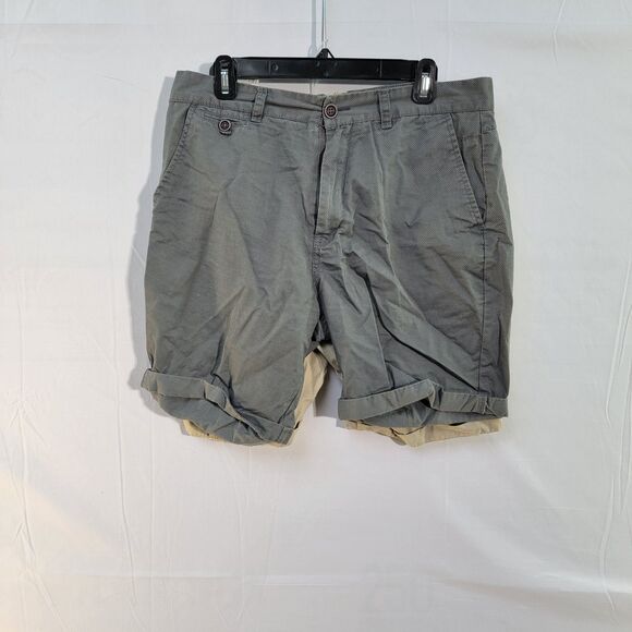 Bundle of x2 Springfield Cream & Gray 100% Cotton Shorts Men's Size 42 - Picture 6 of 9